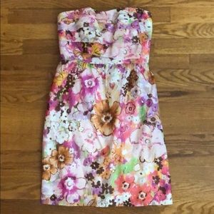 J crew strapless floral dress